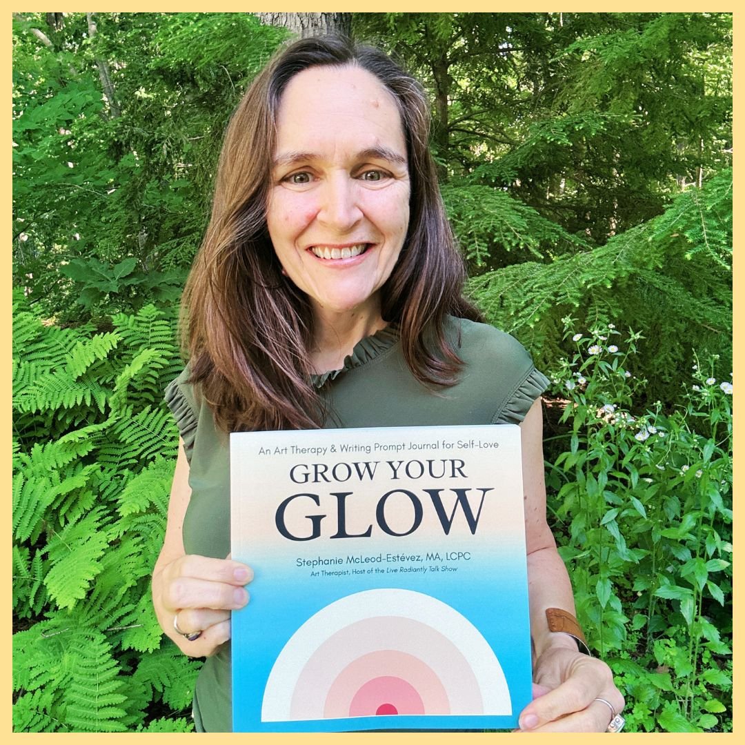 stephanie-mcleod-estevez-holding-her-book Stephanie McLeod-Estevez holding her book, Grow Your Glow